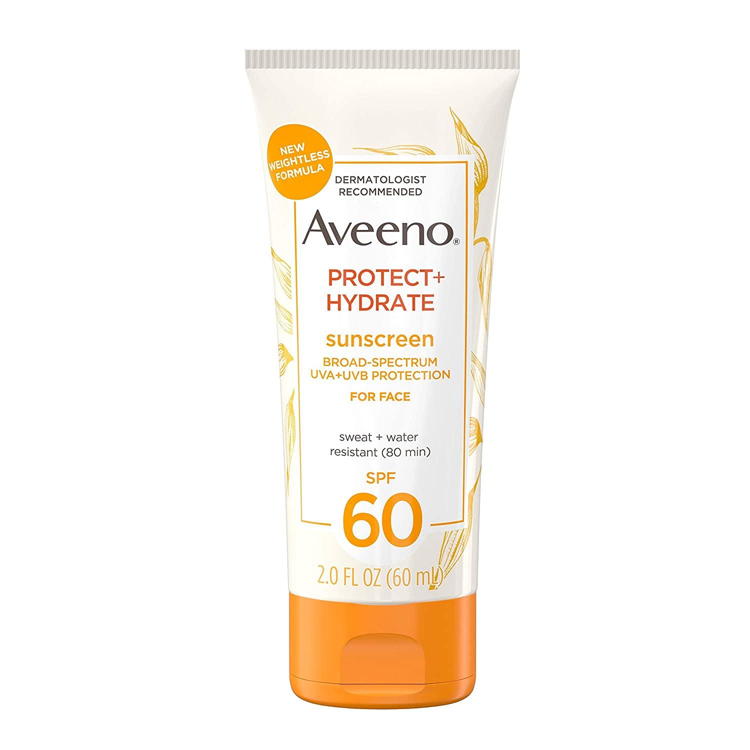 Aveeno Protect + Hydrate Crème Solaire pour le Visage SPF 60 - mondialpharma.com