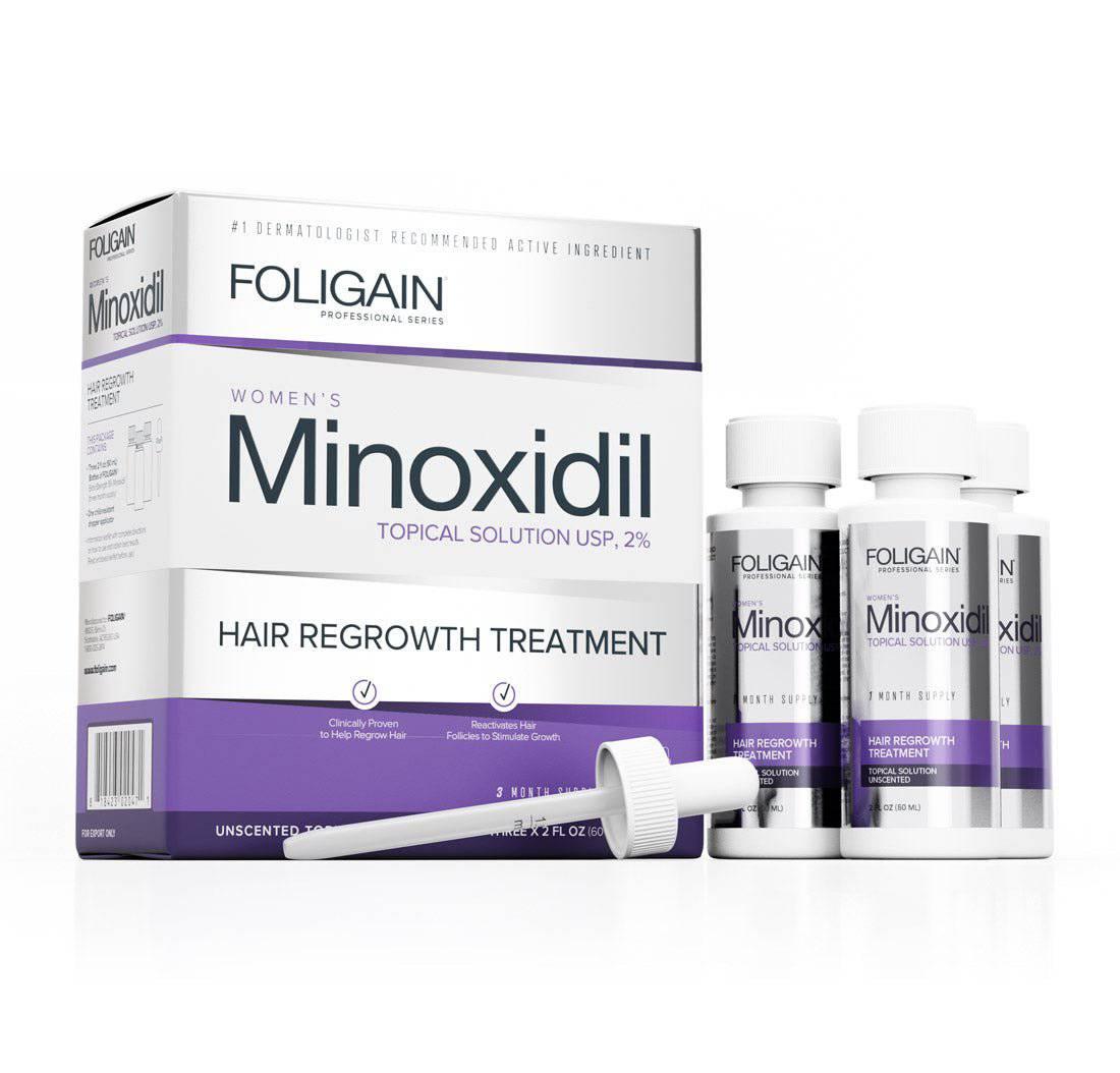 FOLIGAIN Minoxidil 2% Traitement de la Repousse des Cheveux pour Femmes (3 mois) - mondialpharma.com