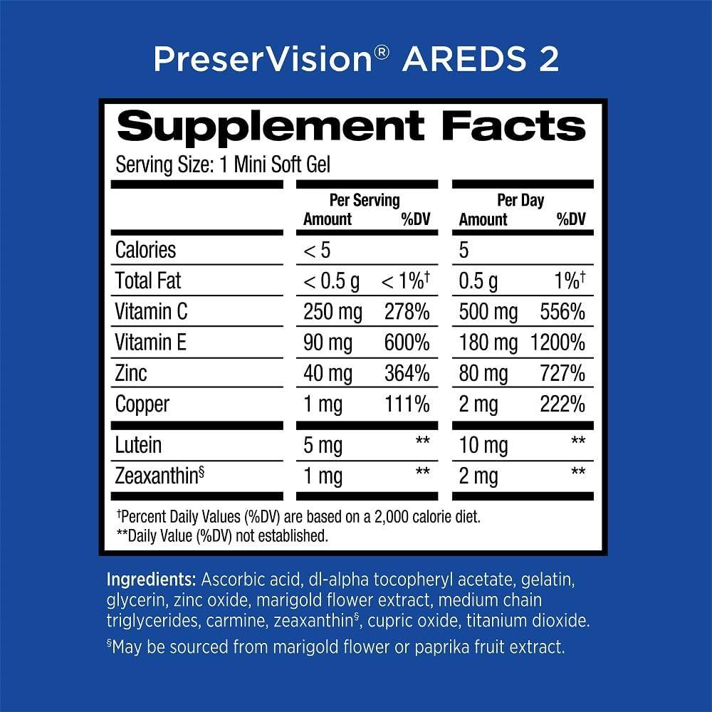 PreserVision AREDS 2 Supplément Vitamines & Minéraux pour les Yeux - mondialpharma.com