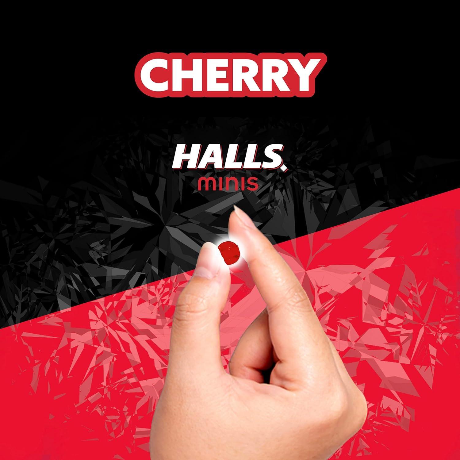 Halls Minis Cerise | Bonbons Contre la Toux Sans Sucre - mondialpharma.com