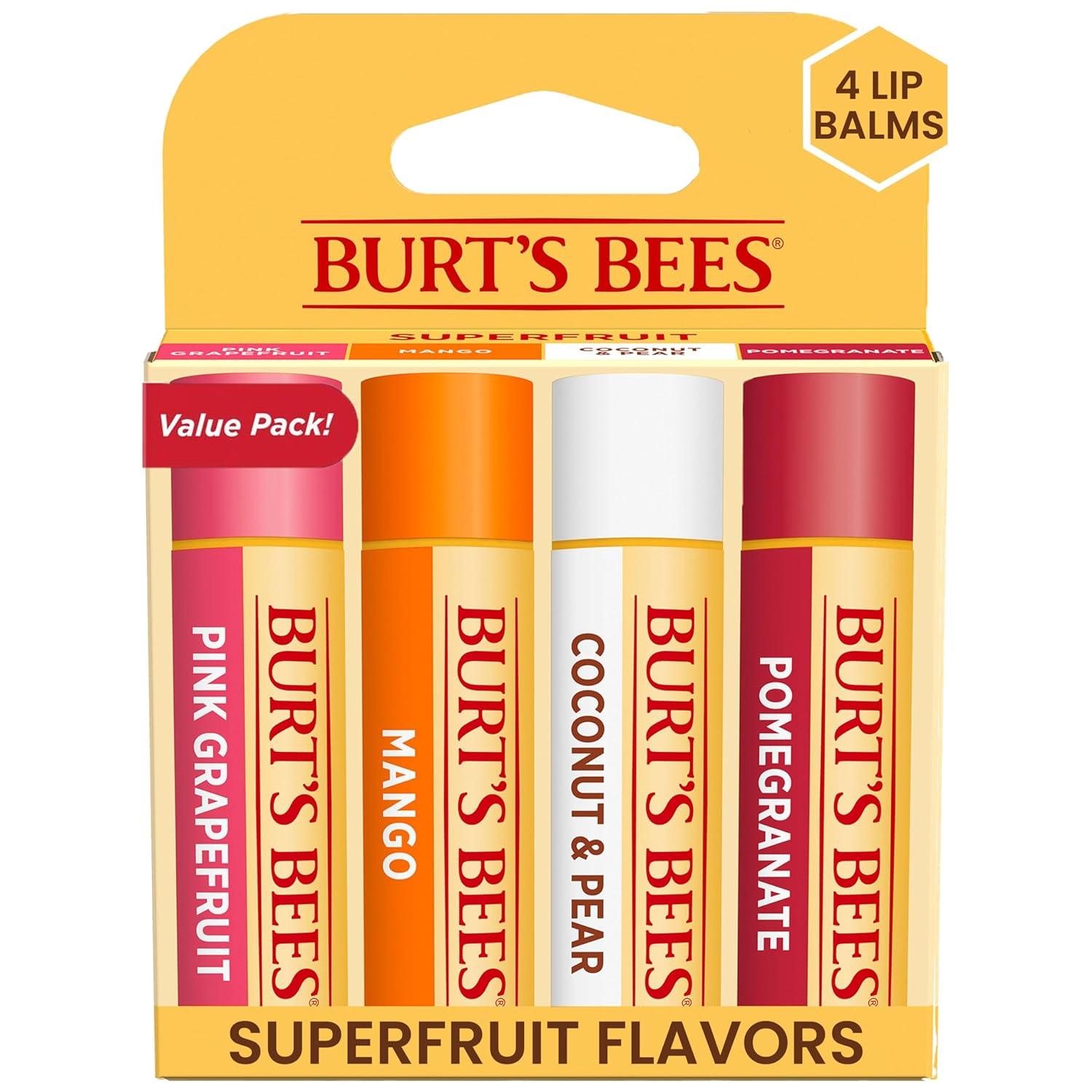 Burt's Bees Baumes à Lèvres de Superfruits - Pack de 4 - mondialpharma.com