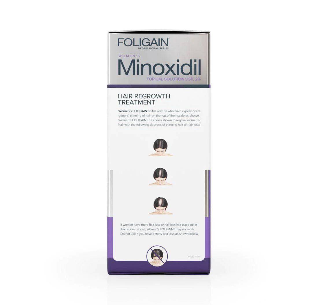 FOLIGAIN Minoxidil 2% Traitement de la Repousse des Cheveux pour Femmes (3 mois) - mondialpharma.com