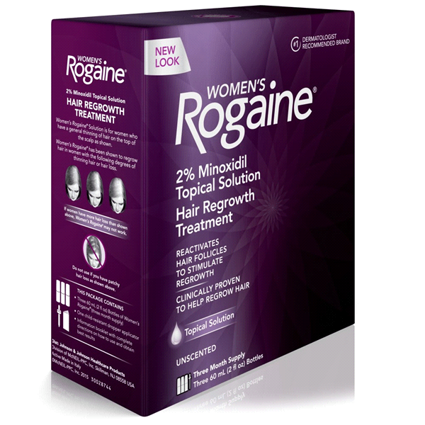 Rogaine Minoxidil 2% Solution Topique pour Femmes (3 mois) - mondialpharma.com