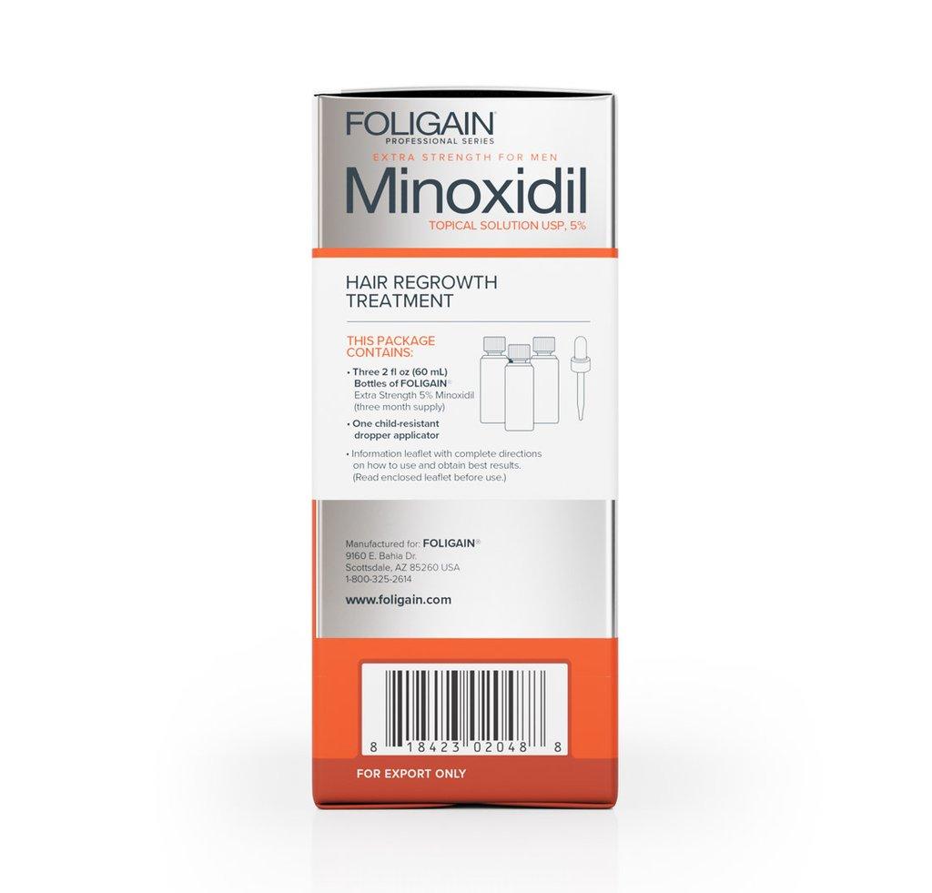 FOLIGAIN Minoxidil 5% Traitement de la Repousse des Cheveux (6 mois) - mondialpharma.com