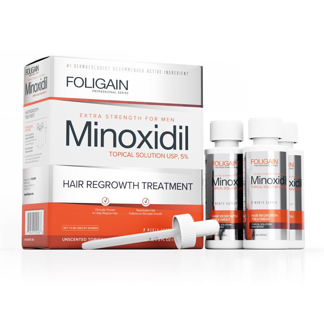 FOLIGAIN Minoxidil 5% Traitement de la Repousse des Cheveux (3 mois) - mondialpharma.com
