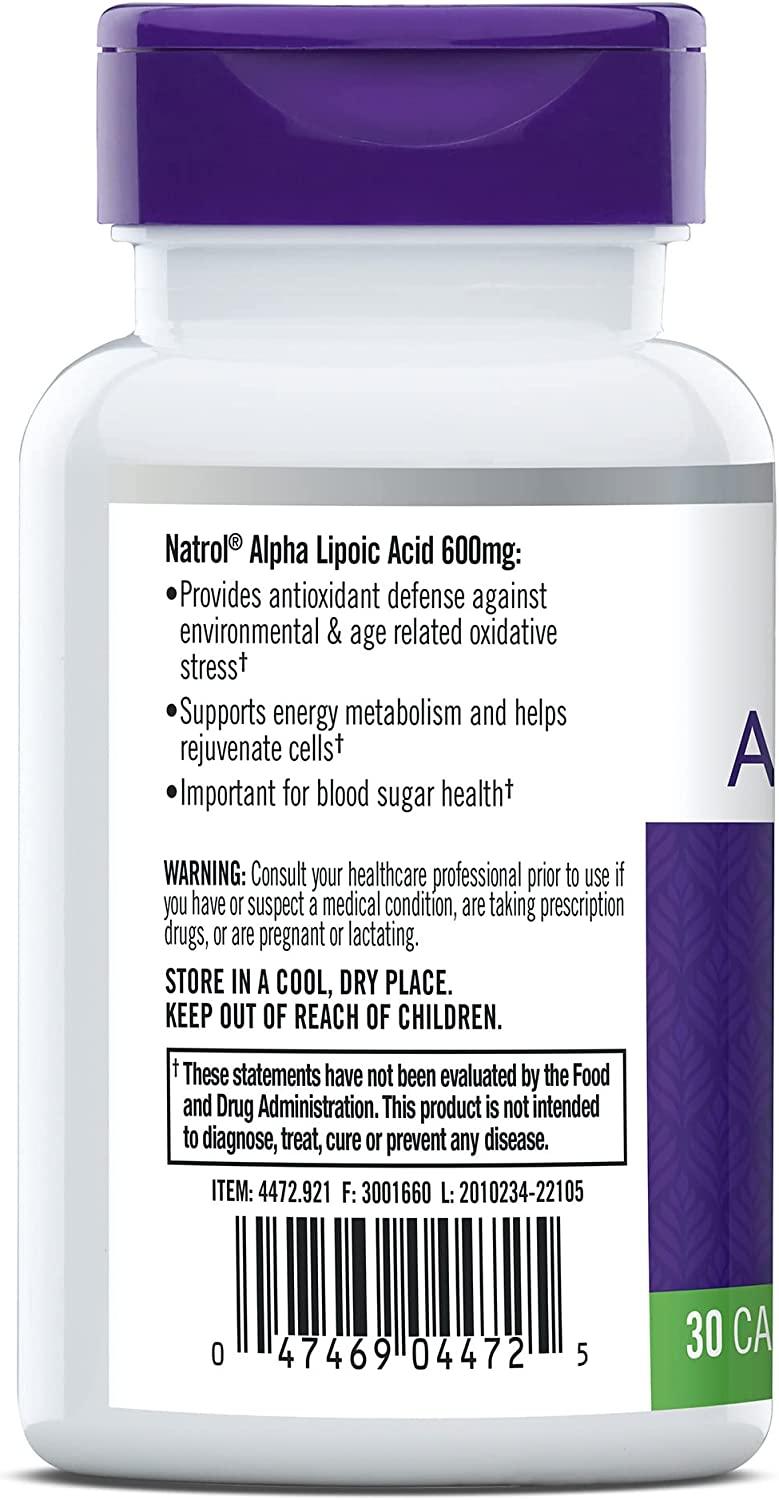 Natrol Acide Alpha Lipoique 600mg - mondialpharma.com
