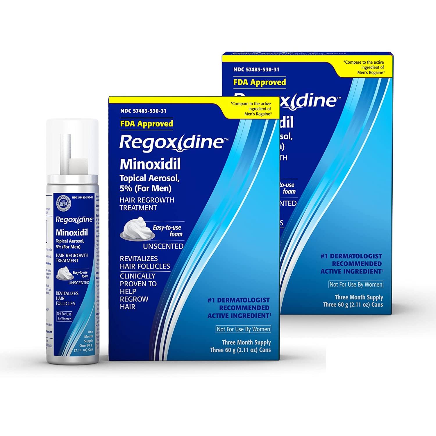Regoxidine Minoxidil 5% Hommes (3 mois Mousse) - mondialpharma.com