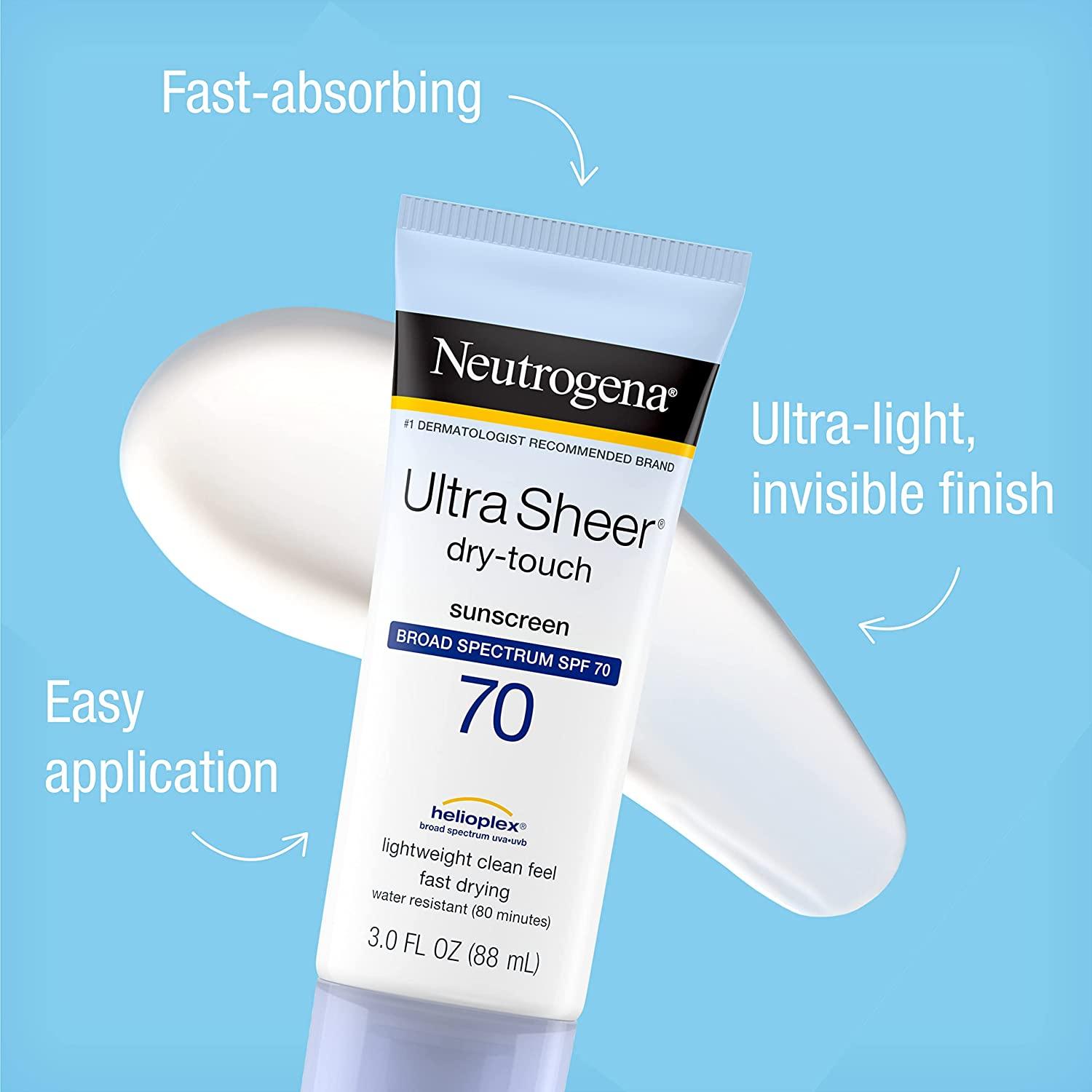 Neutrogena Ultra Sheer Dry-Touch Crème Solaire SPF 70 - mondialpharma.com