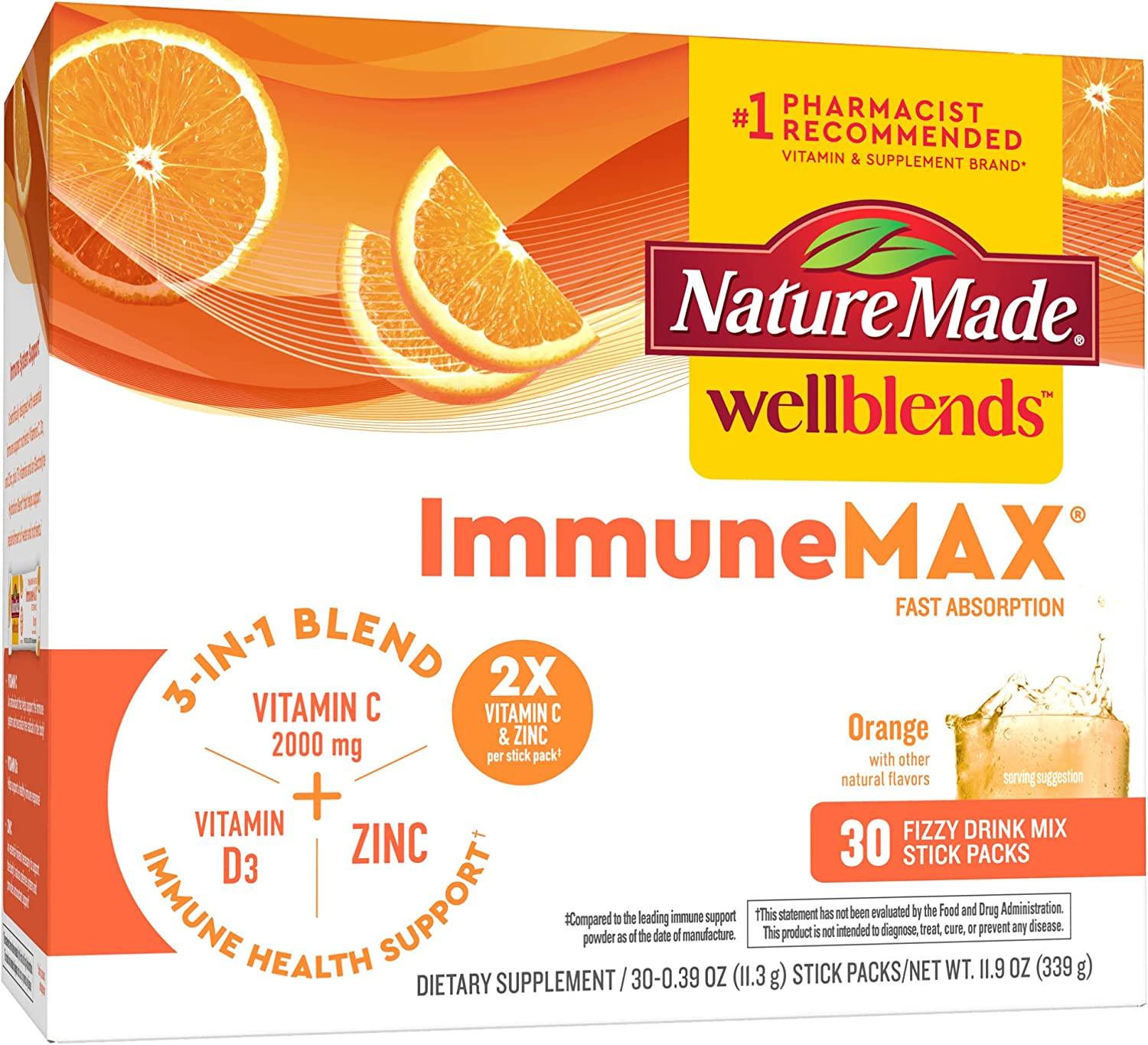 Nature Made Wellblends ImmuneMAX (Mélange de Boissons Gazeuses) - mondialpharma.com