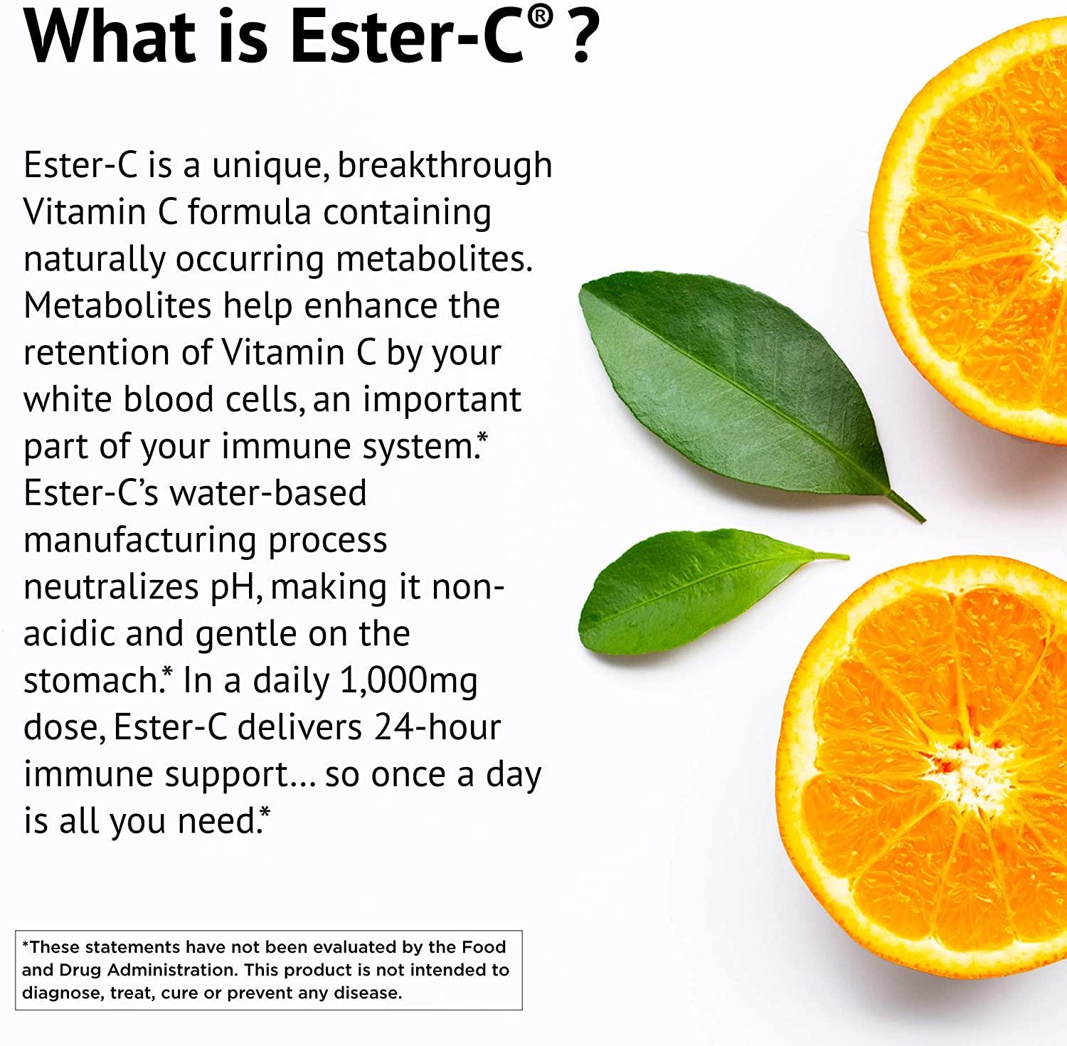 Ester-C Vitamine C 1000mg + Bioflavonoïdes d'agrumes - mondialpharma.com