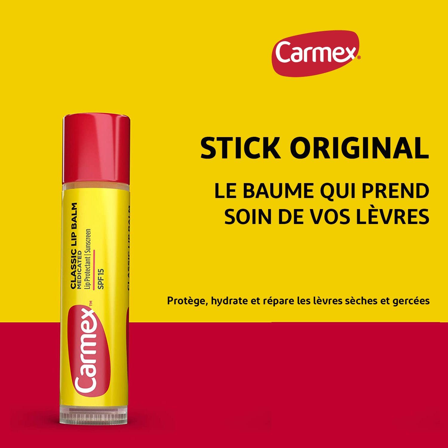 Carmex Baume à Lèvres Classique Stick 4.25g - Lot de 3 - mondialpharma.com