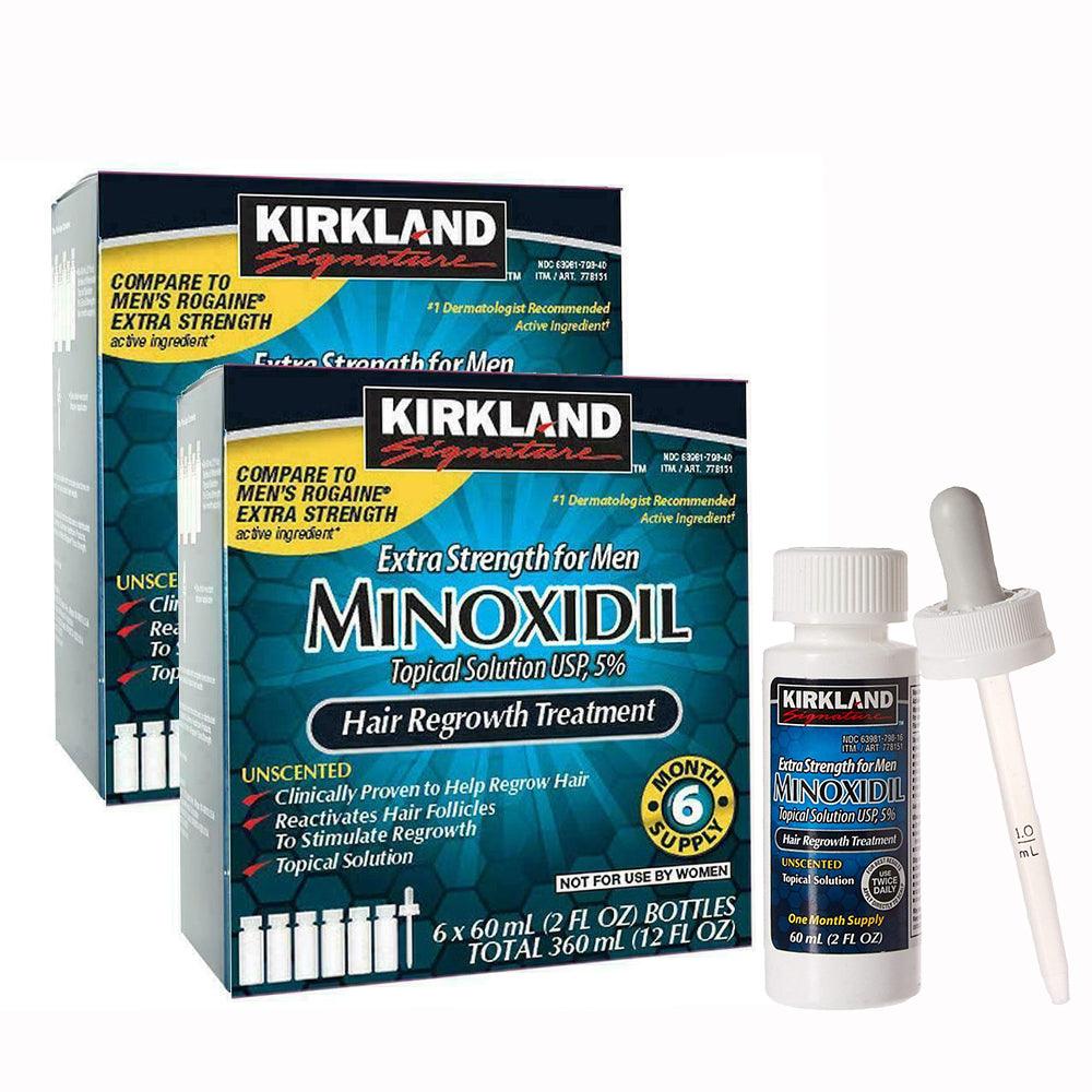 Kirkland Minoxidil 5% Solution Topique pour Hommes | Traitement 6 mois - Lot de 2 - mondialpharma.com