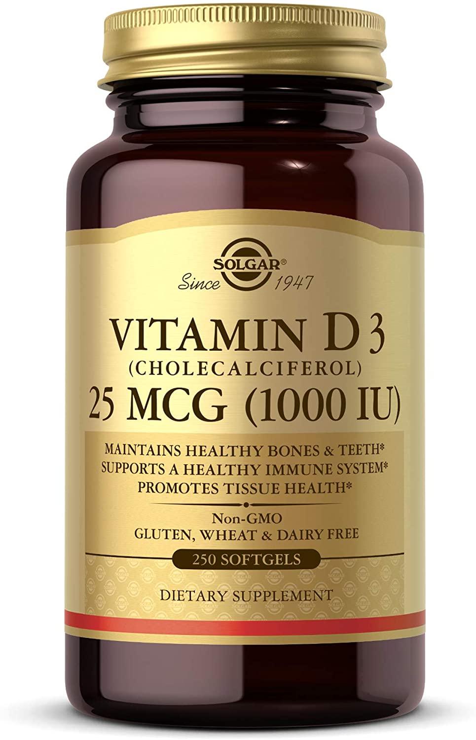Solgar Vitamine D3 (Cholecalciferol) 25 MCG (1000 IU) - mondialpharma.com