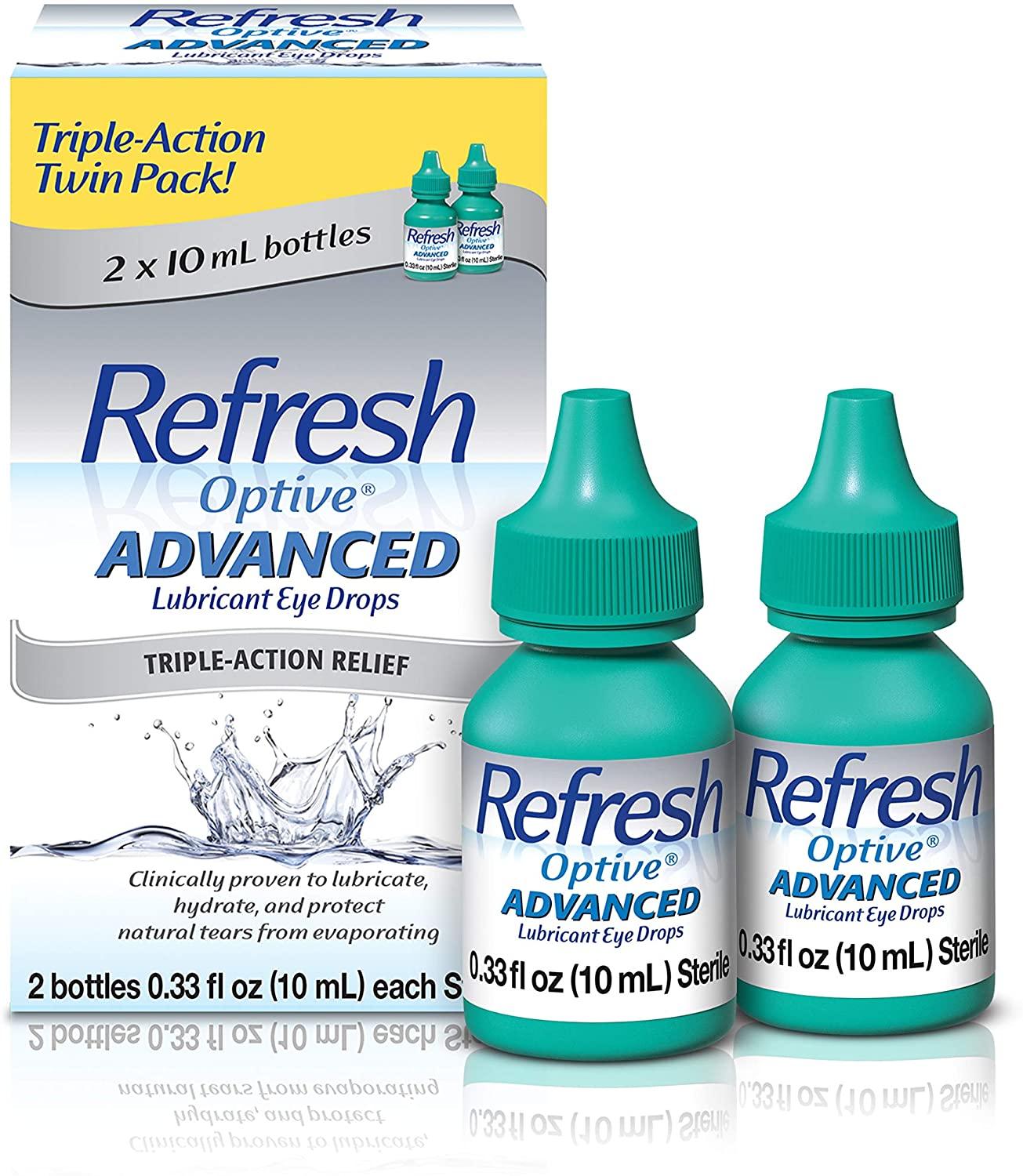 Refresh Optive Advanced Eye Drops 10 ml - Lot de 2 - mondialpharma.com