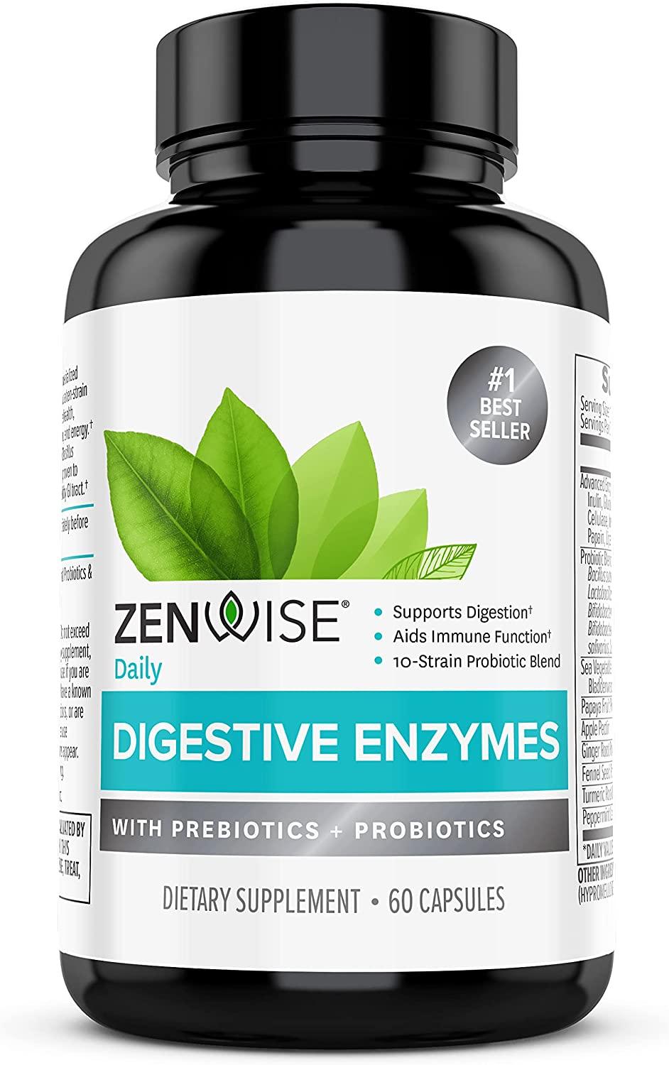 Zenwise Enzymes Digestives avec Prébiotiques + Probiotiques - mondialpharma.com